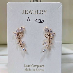 큐빅셋팅 925은침 귀걸이
