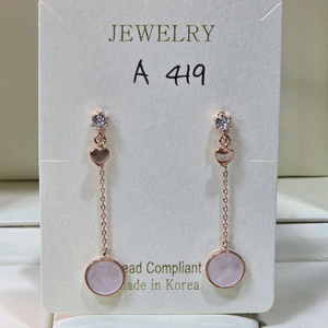 큐빅셋팅 925은침 드롭귀걸이