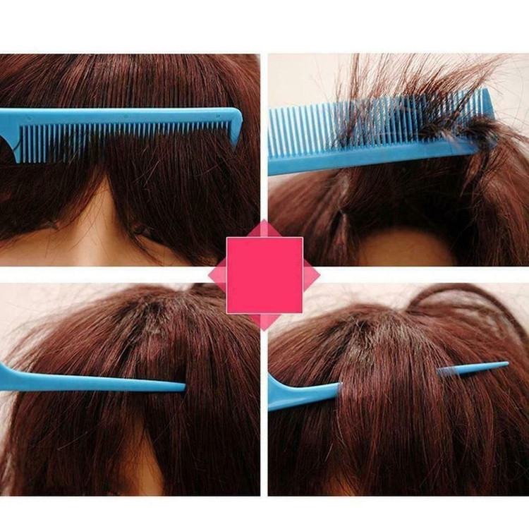 새 20개 검정색 미용 꼬리빗 커트빗 컷트 브러쉬 헤어빗 미용실 이발 이미지