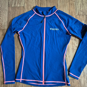 디스커버리 블루 래쉬가드 집업 긴팔