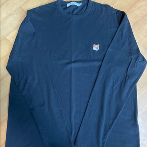 메종키츠네 블랙 롱슬리브 티셔츠