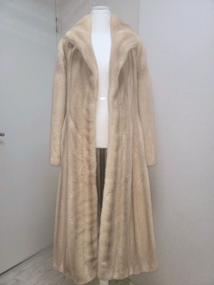 라벤더 컬러 코펜 퍼플 휘메일 풀스킨 밍크 롱코트--0