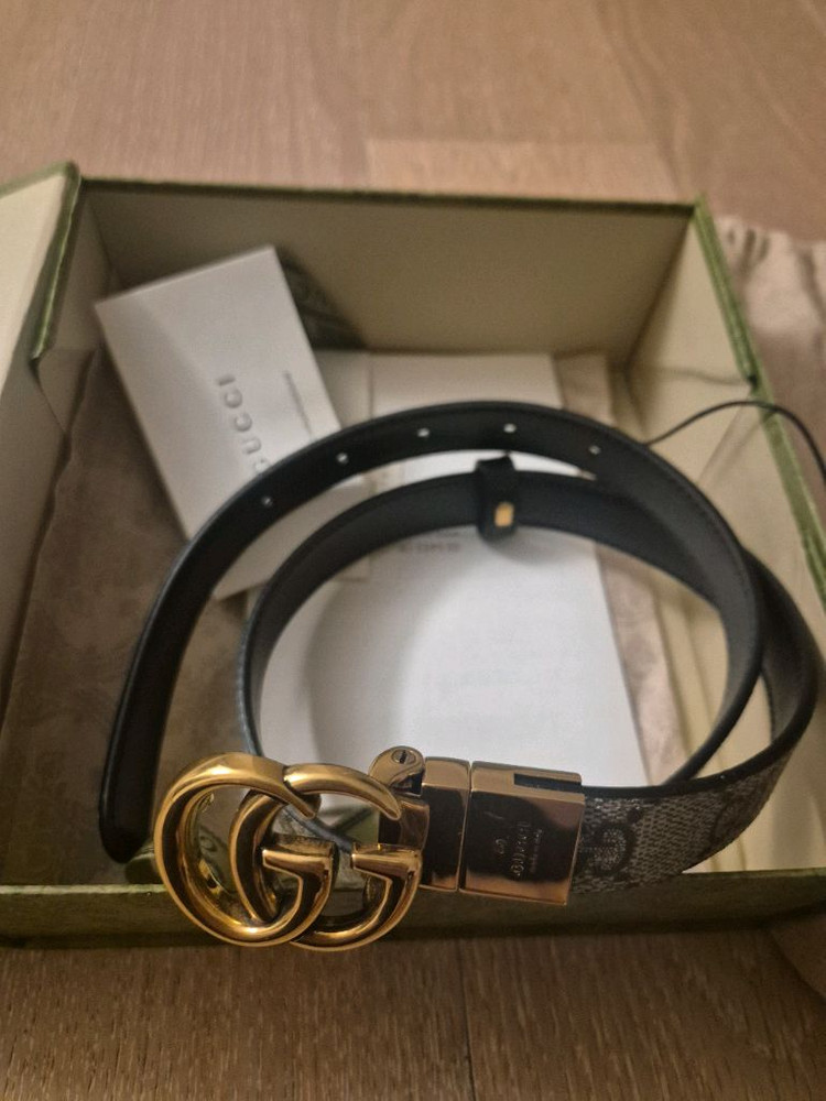 구찌 GG 마몬트 리버서블 벨트 풀세트--1