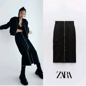 (새상품) ZARA 자라 지퍼 디테일 나일론 스커트
