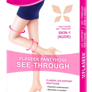 FLASEEK 씨스루 팬티스타킹 누드, 블랙 대량판매 이미지