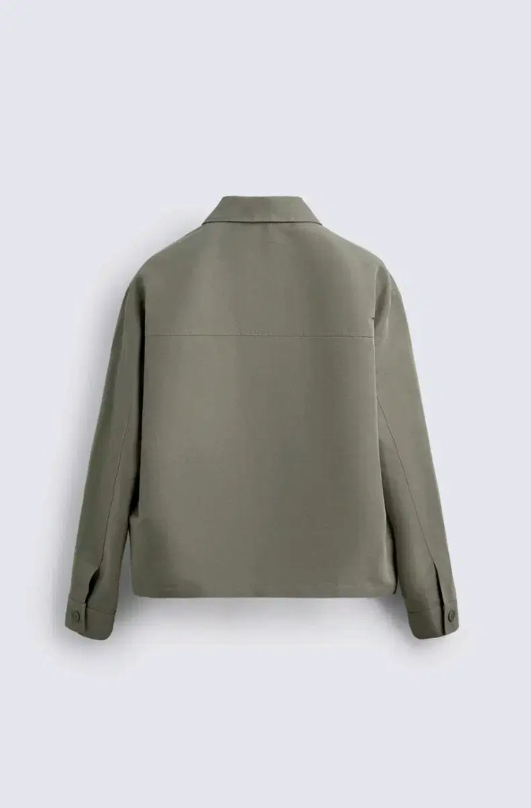 L) 자라 25fw 박시핏 포켓 오버셔츠 자켓 카키색 5899 444--1