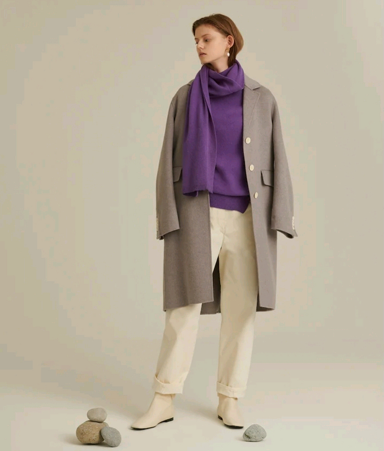 빈폴 레이디스 캐시미어 핸드메이드 코트 라벤더--1