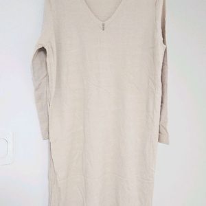 베이지 롱 니트원피스 프리사이즈