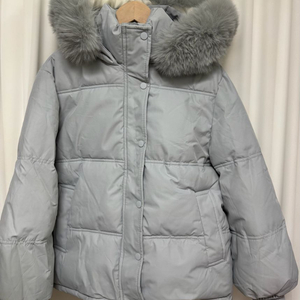 [새상품] 민트그레이 후드퍼 패딩