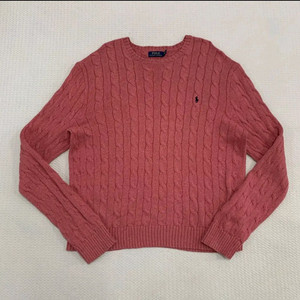 폴로 랄프로렌 케이블 니트 핑크 XL