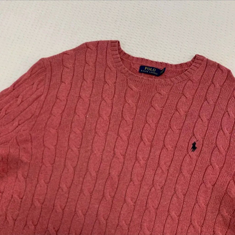 폴로 랄프로렌 케이블 니트 핑크 XL--1