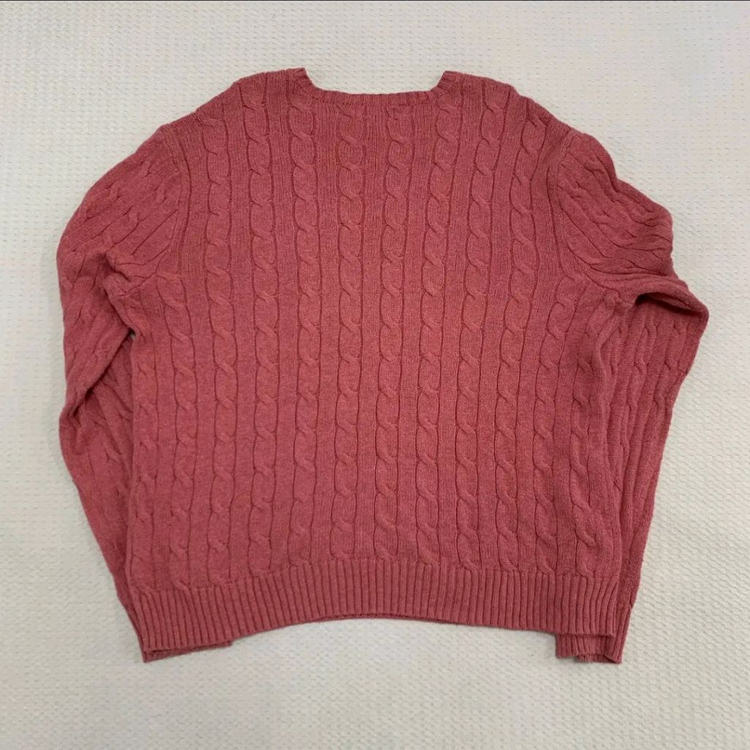 폴로 랄프로렌 케이블 니트 핑크 XL--3