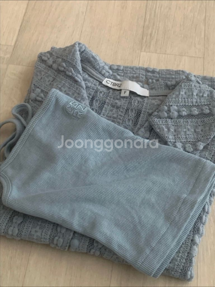 시티브리즈 카라 레이스 가디건+나시 세트--7