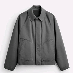 M) 자라 워싱 이펙트 점퍼 면혼방 자켓 차콜 6611 608