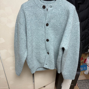 타임옴므 울 블렌드 리브드 니트 가디건 새상품