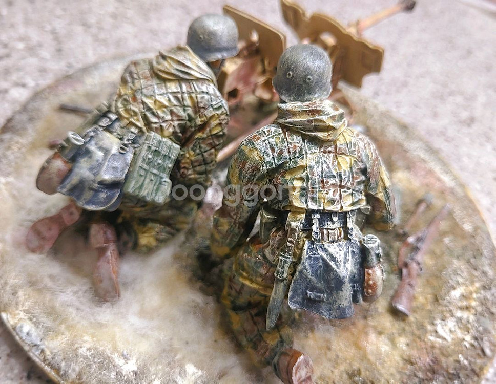 *각종교신가능*대형1/16정밀도색프라모델2WW독일공수부대(팔슈룸예거)비네트작~바람에언덕에서--7