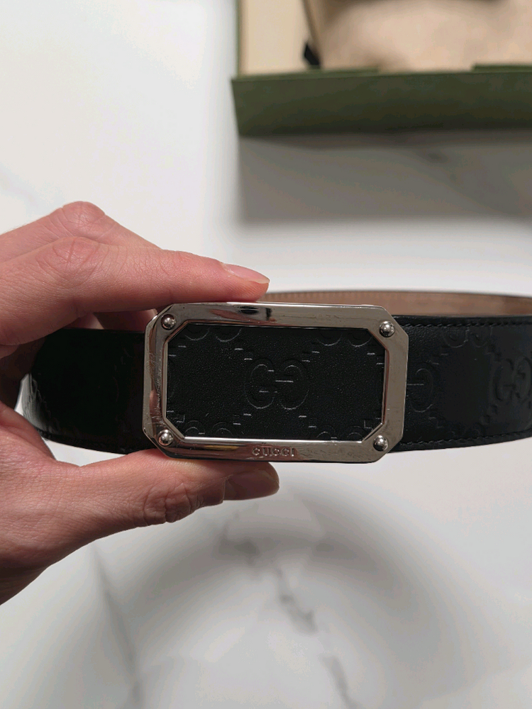 [정품] 구찌 시그니처 벨트 블랙 이미지