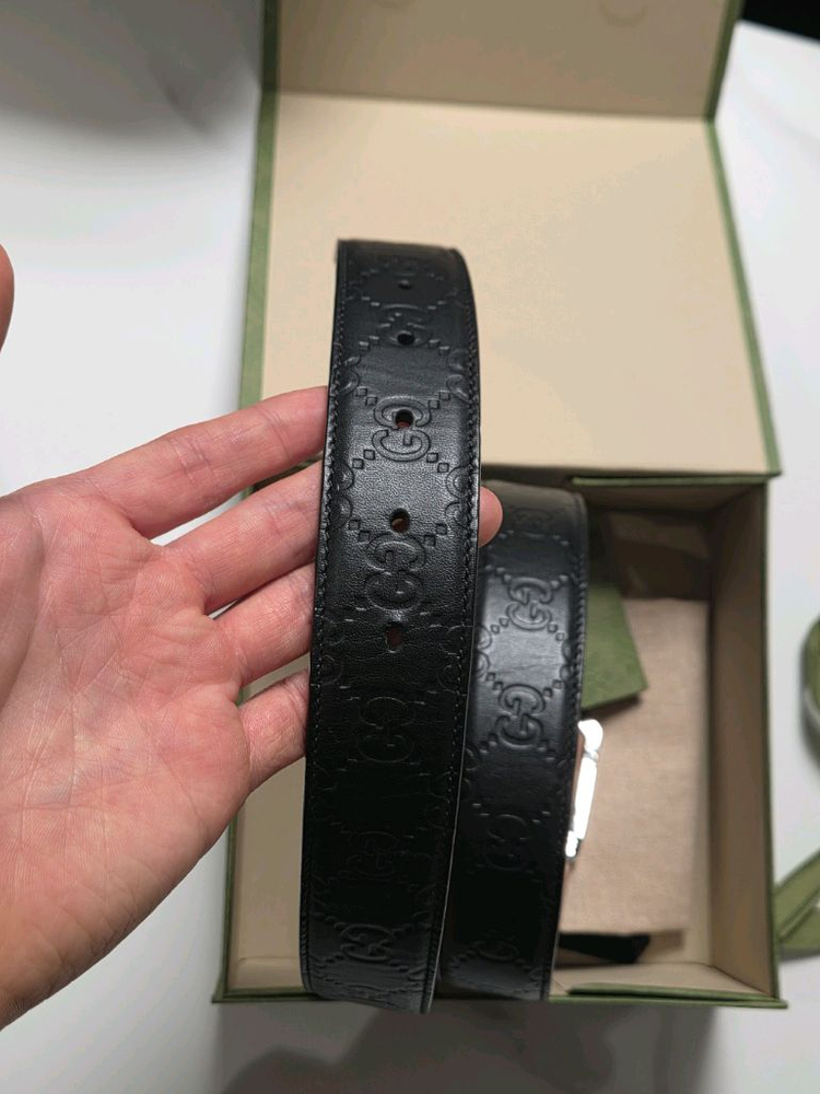 [정품] 구찌 시그니처 벨트 블랙 이미지