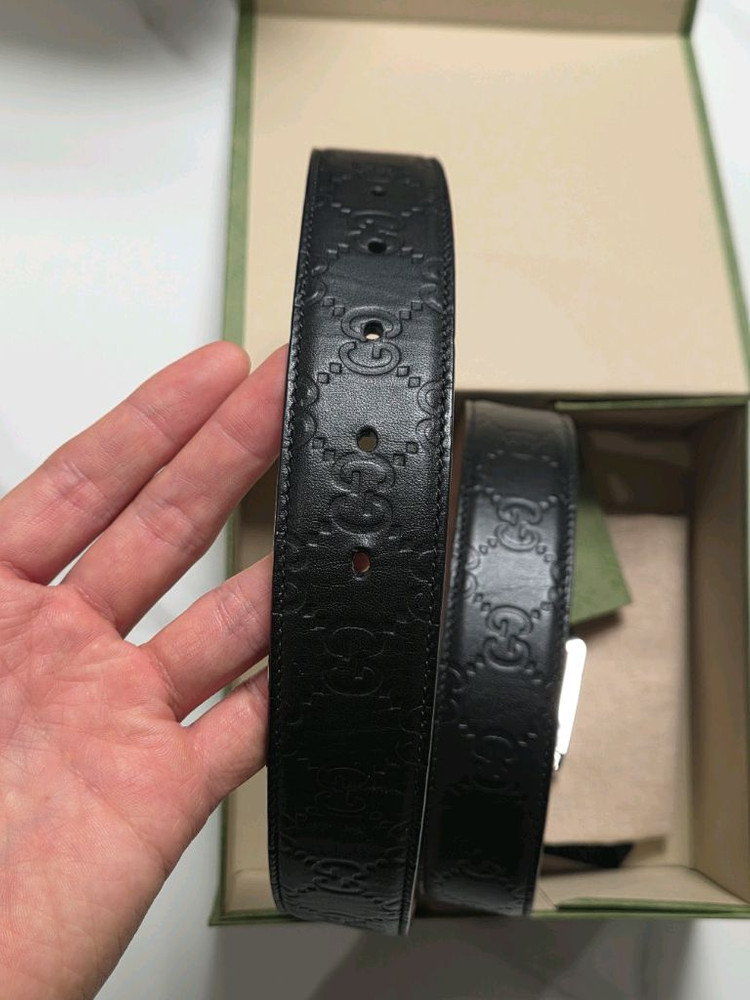 [정품] 구찌 시그니처 벨트 블랙 이미지