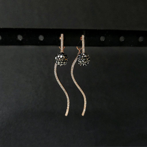 새상품, 선물박스포장]블랙 스와로브스키스톤 볼 드롭 귀걸이/목걸이 반지 팔찌 진주 샤넬 14k 18k 반클리프 디올