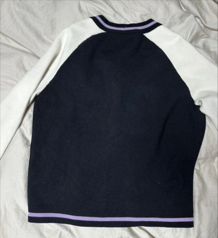 마쥬 가디건 - 바이컬러 컬리지 가디건 3--2