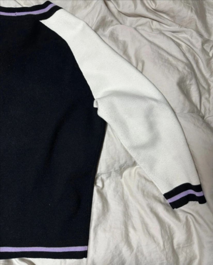 마쥬 가디건 - 바이컬러 컬리지 가디건 3--3