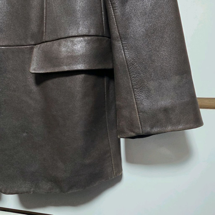 지이크 SIEG 남성 양가죽 쳔연가죽자켓 95 다크브라운--2