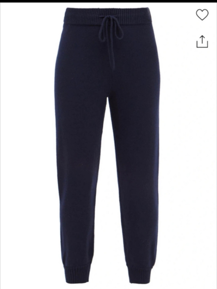 주스트리코트 드로우스트링 웨이스트 울 블랜드 트랙팬츠 네이비 L--1