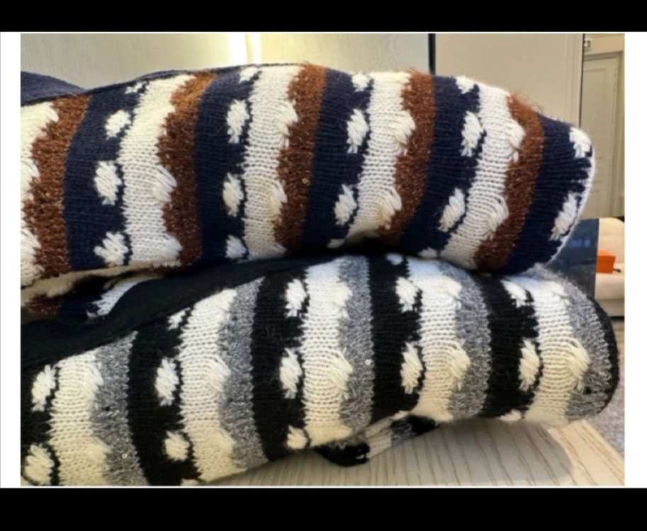 마이아이코 시퀸 롱 가디건 - 블랙/실버--2