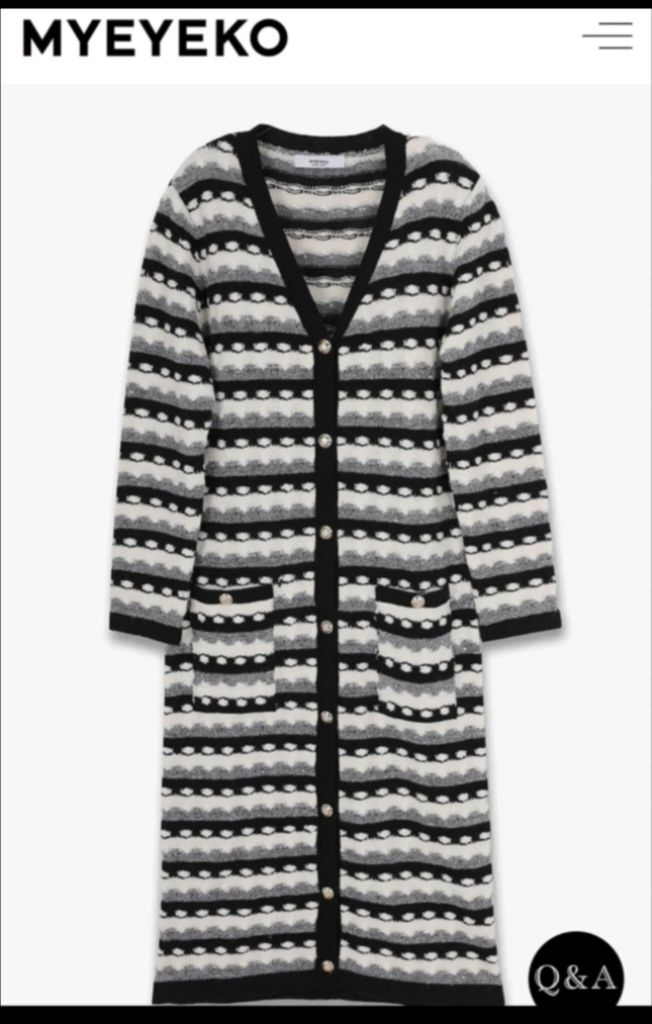 마이아이코 시퀸 롱 가디건 - 블랙/실버--3
