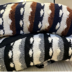 마이아이코 시퀸 롱 가디건 - 네이비/브라운