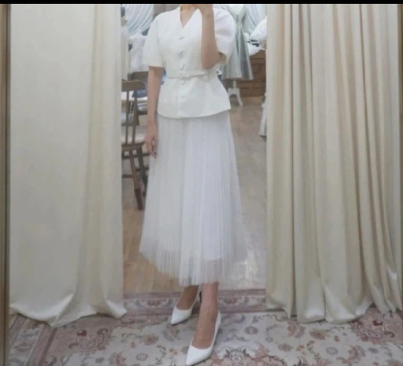 트위드 코튼 웨딩 자켓 L(77) - 화이트/블랙--6