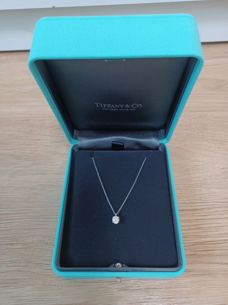 F.VVS1/티파니 4.7부 다이아 솔리테어 플래티늄 목고리,목걸이(5부)0.47캐럿--1