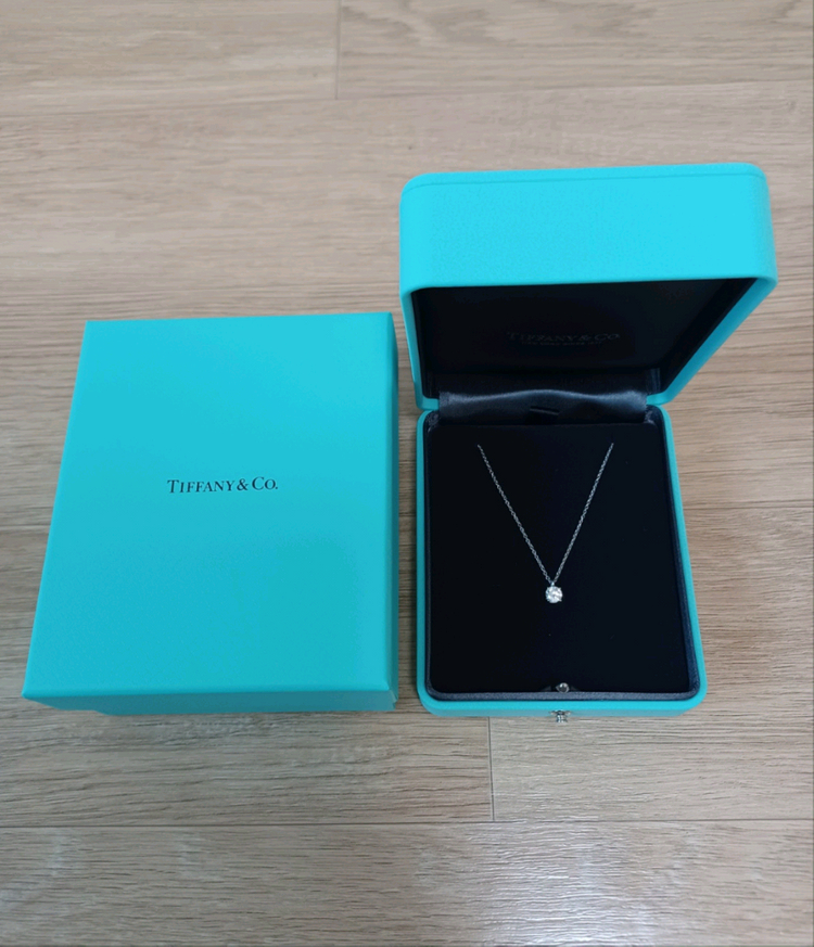 F.VVS1/티파니 4.7부 다이아 솔리테어 플래티늄 목고리,목걸이(5부)0.47캐럿--3