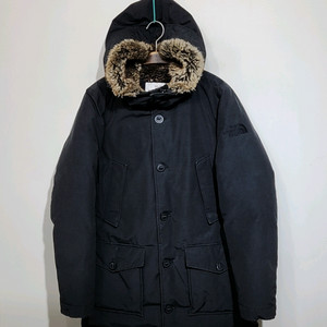 (M) 노스페이스 거위털 패딩점퍼 블랙 구스다운 자켓 후드