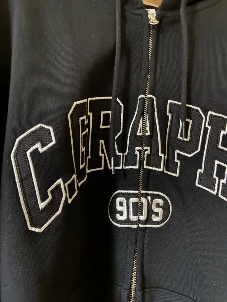 코드그라피 C.GRAPHY 90S 로고 블랙 후드집업 M 이미지