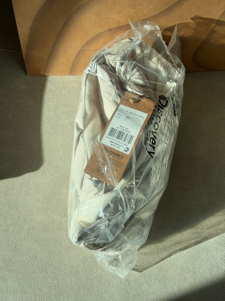 디스커버리 레스터 패딩 머플러 베이지 새상품--2