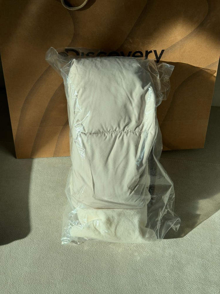 디스커버리 레스터 패딩 머플러 베이지 새상품--3