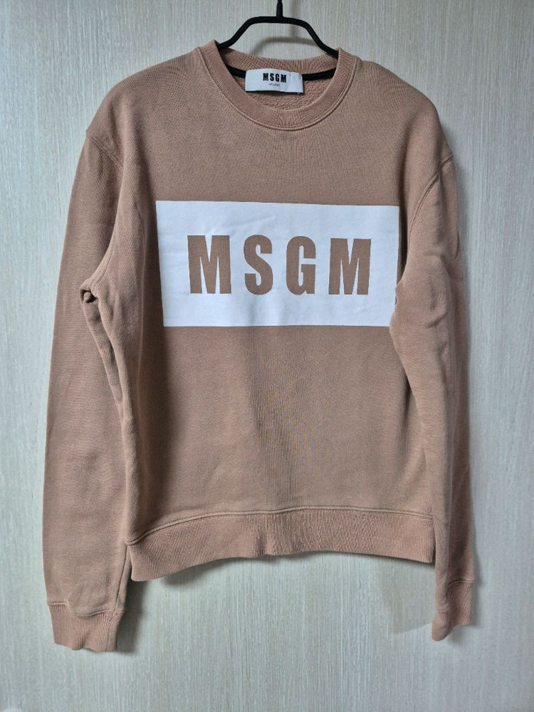 (정품) MSGM 로고 맨투맨 티셔츠 베이지 여성 S--0
