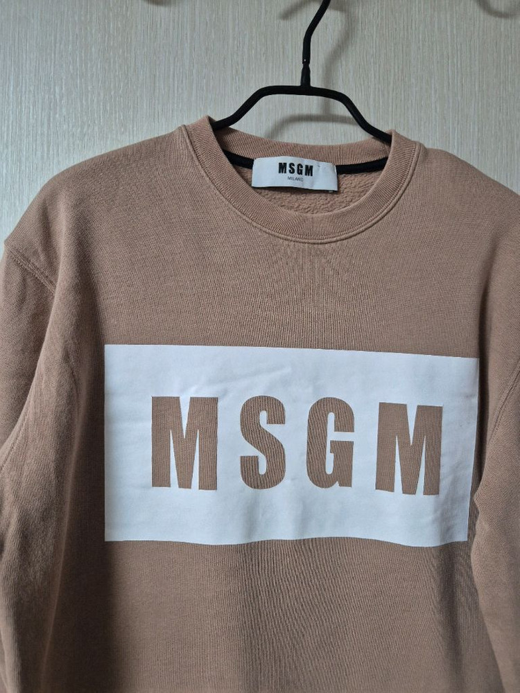(정품) MSGM 로고 맨투맨 티셔츠 베이지 여성 S--2