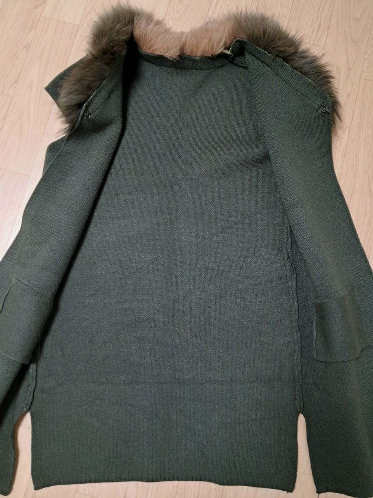 모피 목장식 니트롱조끼(55~66)--2