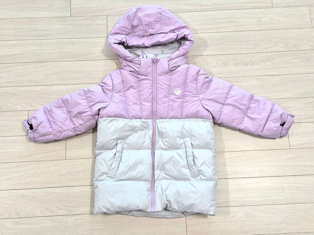 뉴발란스키즈덕다운패딩120+니트120두벌+덤원피스2벌--2