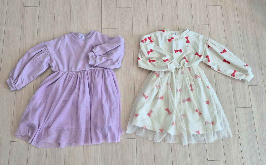 뉴발란스키즈덕다운패딩120+니트120두벌+덤원피스2벌--6