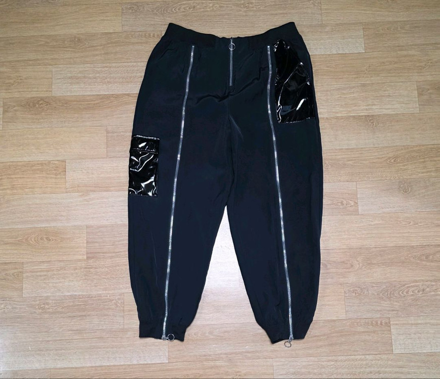 (택포)나이키 블랙 지퍼 조거 팬츠 여 L--0