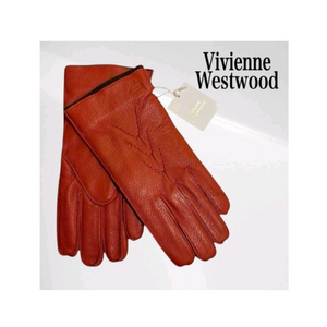 비비안웨스트우드 남성용 V 스티치 가죽 장갑 오렌지 25cm (새상품)