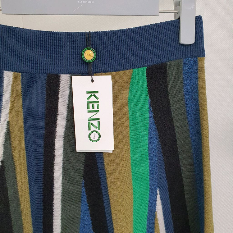 겐조 믹스드 플레어 니트 밴딩스커트--1