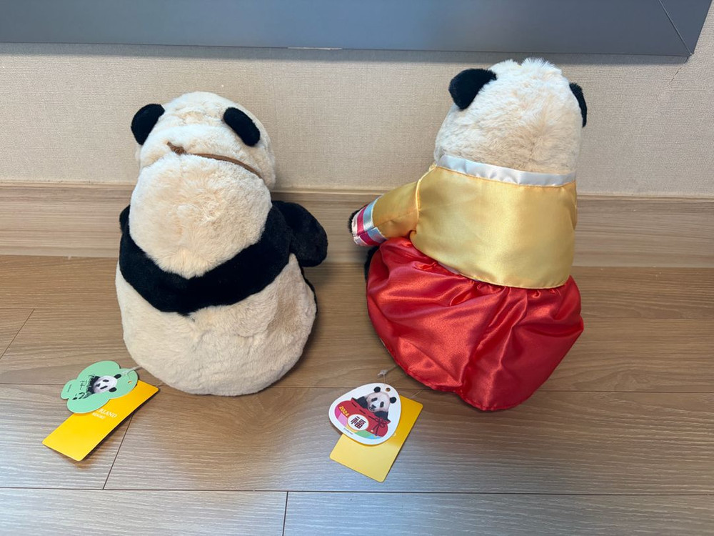 푸바오(사원증,한복)인형 에코백s,잡지,모빌 굿즈세트 일괄로 판매 해요~ 가격내림 이미지