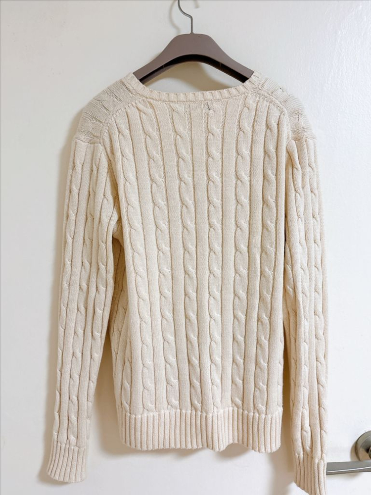 폴로 랄프로렌 케이블 니트 아이보리 브이넥 s사이즈 이미지