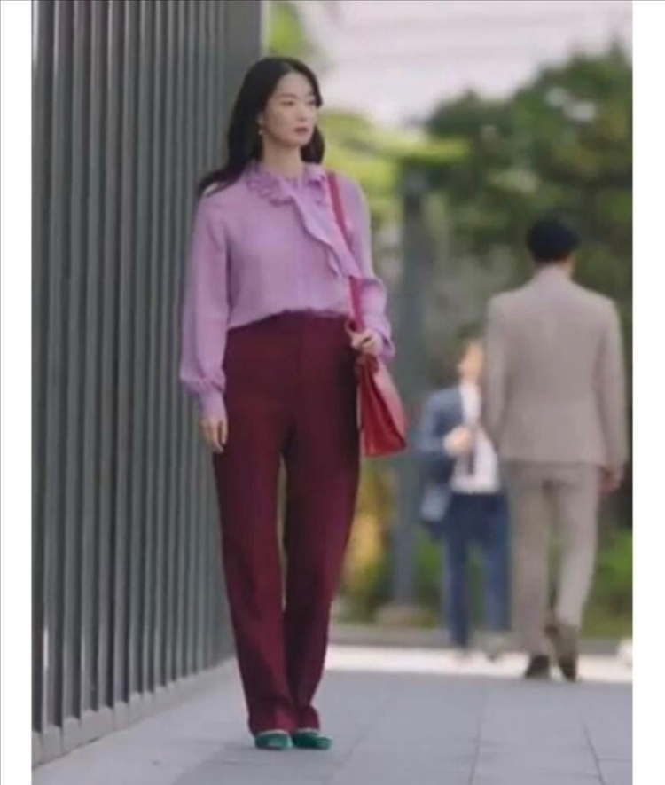 새상품 신민아 블라우스 바지 세트 / M사이즈--3