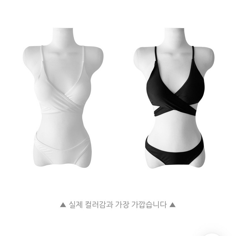(새상품) 엑스꼬임 투피스 비키니 수영복M 이미지